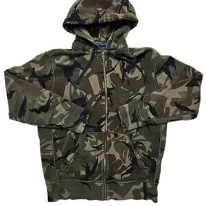 Polo Ralph Lauren Camo Hoodie Men's Size Small Full Zip Up Camouflage Hooded